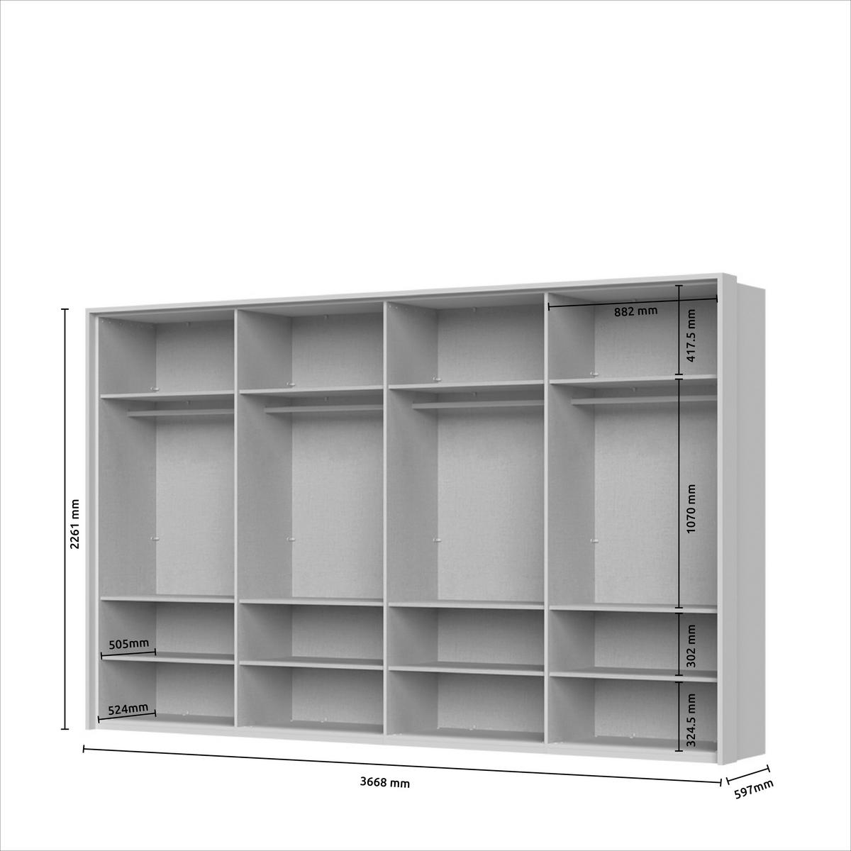 ORMAR SA KLASIČNIM VRATIMA  367/226/60 cm  - Dizajnerski, pločasti materijal (367/226/60cm)