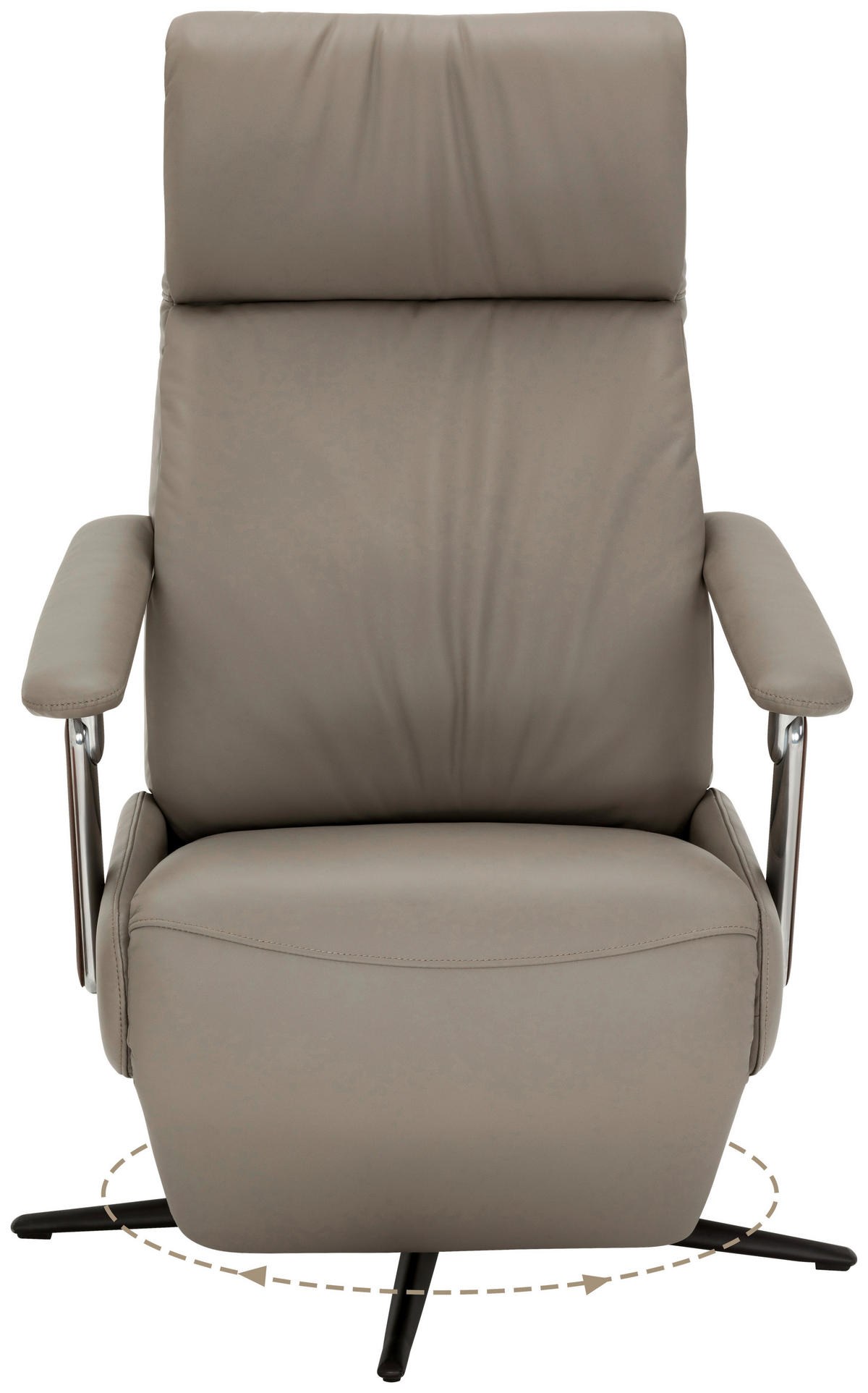 RELAXSESSEL Lederlook Echtleder    - Taupe/Schwarz, KONVENTIONELL, Leder/Textil (73/116/84cm) - Livetastic