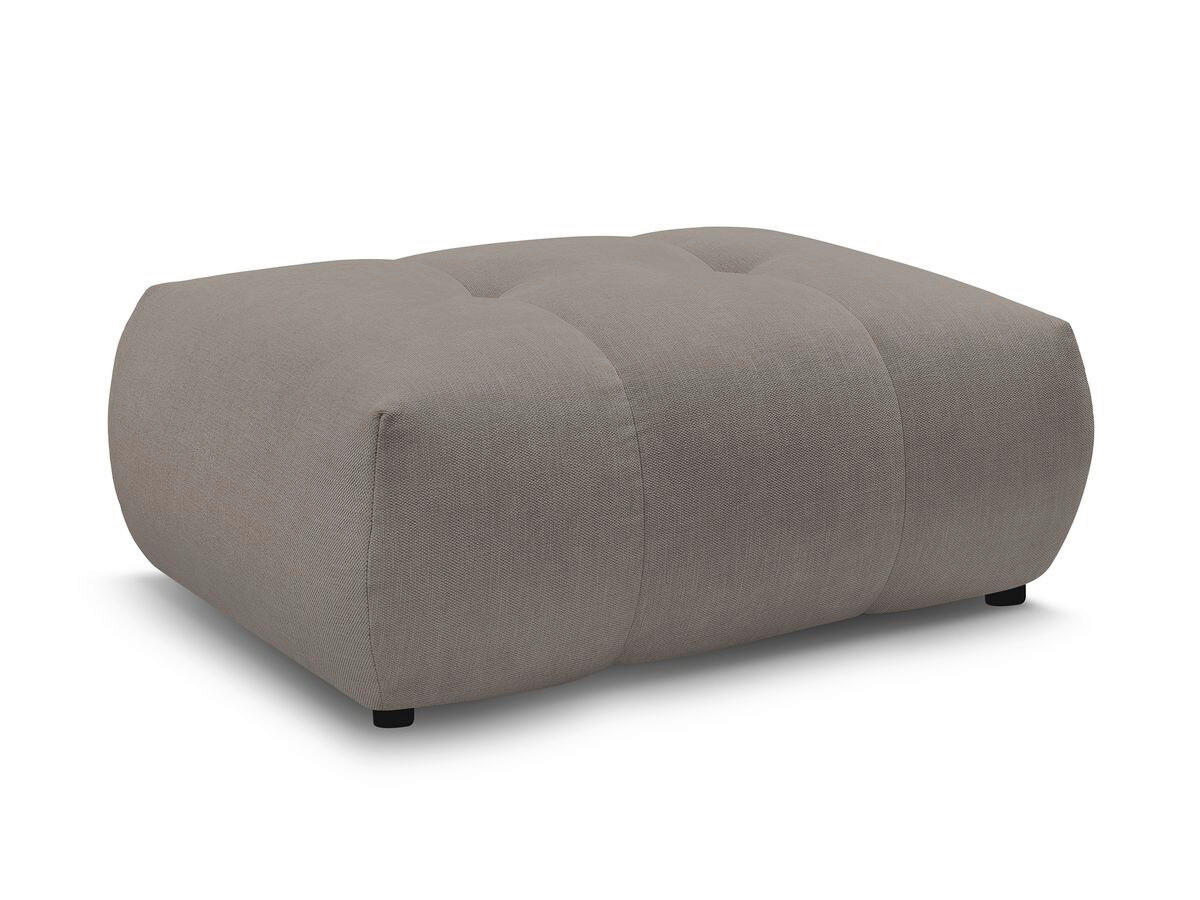 HOCKER FUJI  Leinenoptik Taupe  - Taupe/Schwarz, MODERN, Kunststoff/Textil (112/44/80cm)
