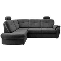 ECKSCHLAFSOFA Chenille Anthrazit  inkl. Bettkasten, Schlaffunktion, Kopfstütze, Liegefläche im Originalstoff  - Chromfarben/Anthrazit, MODERN, Kunststoff/Textil (180/264cm) - Livetastic