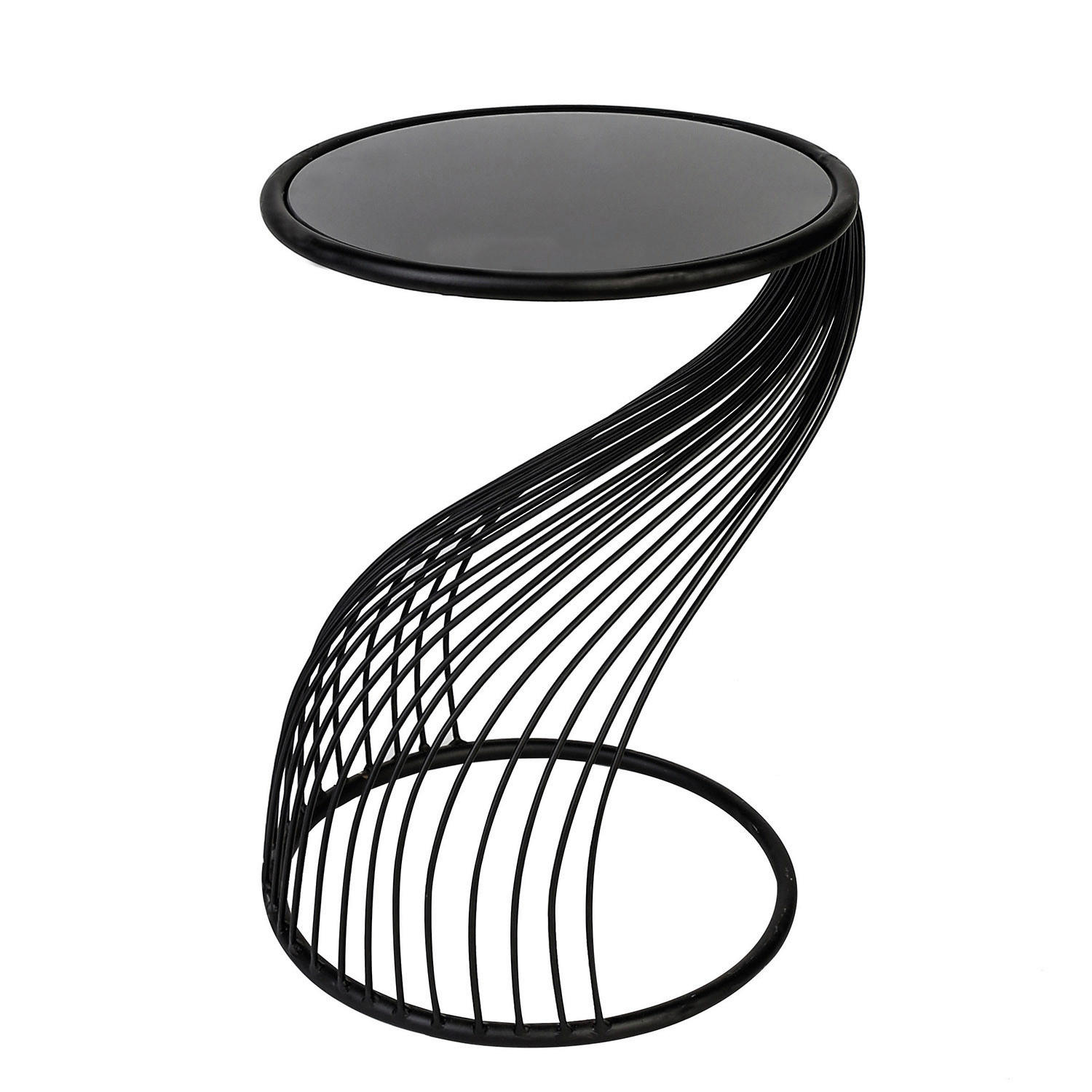 BEISTELLTISCH Schwarz rund  - Schwarz, Basics, Glas/Metall (38,5/52,5cm)