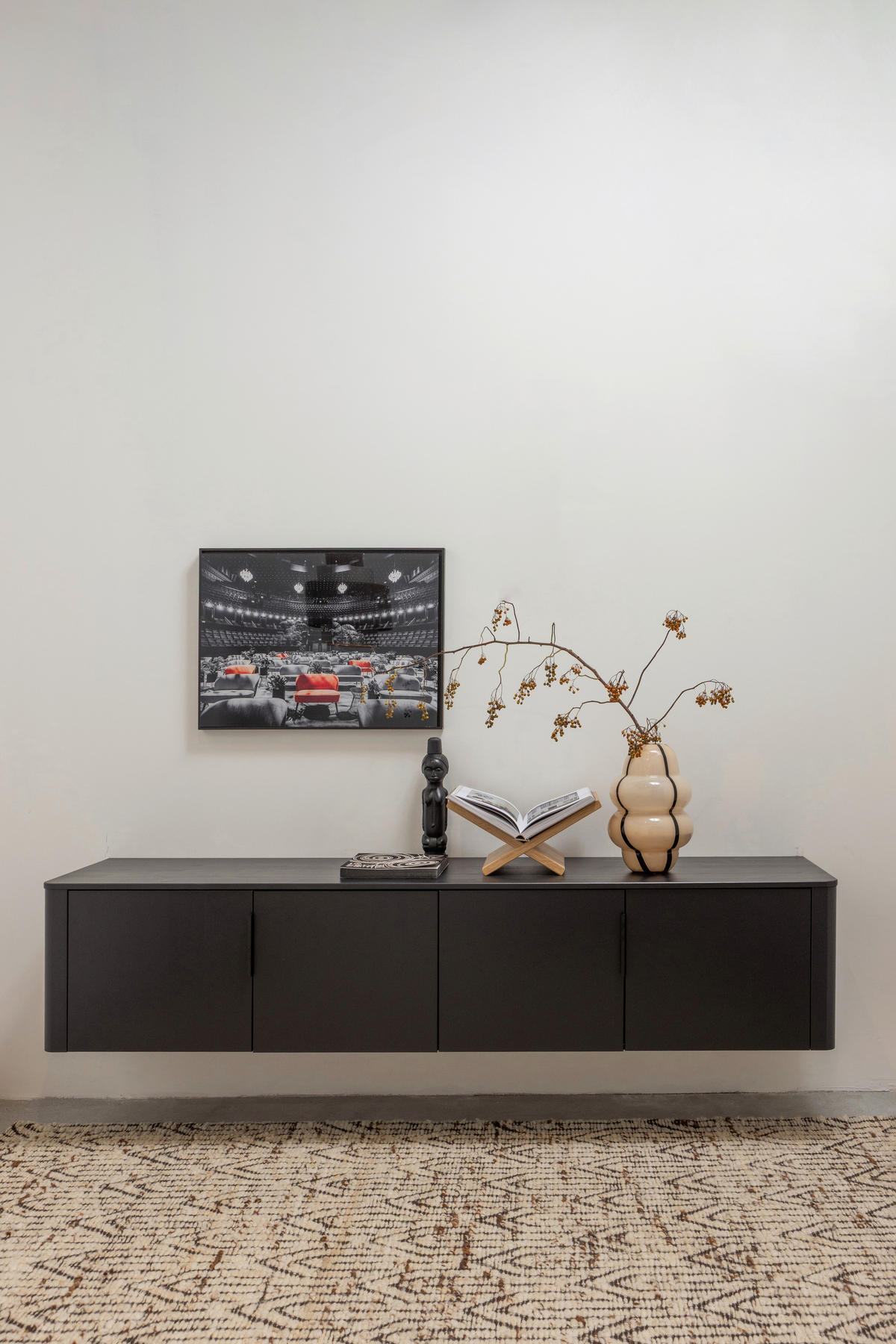 LOWBOARD Gunnar 200/56/44 cm  stehend, hängend  - Schwarz, Design, Holz/Metall (200/56/44cm) - Livetastic