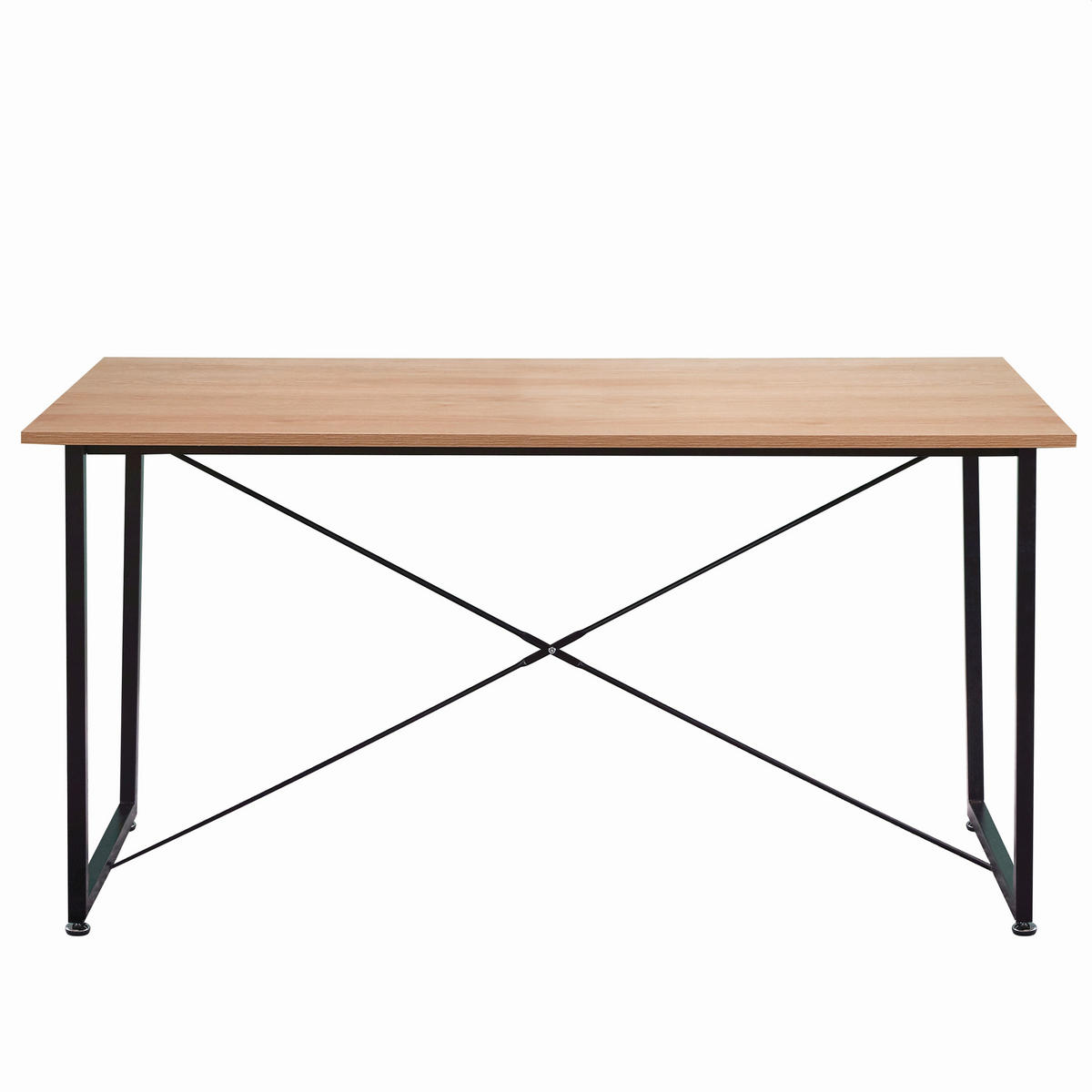 ESSTISCH rechteckig Naturfarben, Schwarz  - Schwarz/Naturfarben, Design, Holzwerkstoff/Metall (140/70/73cm) - Livetastic