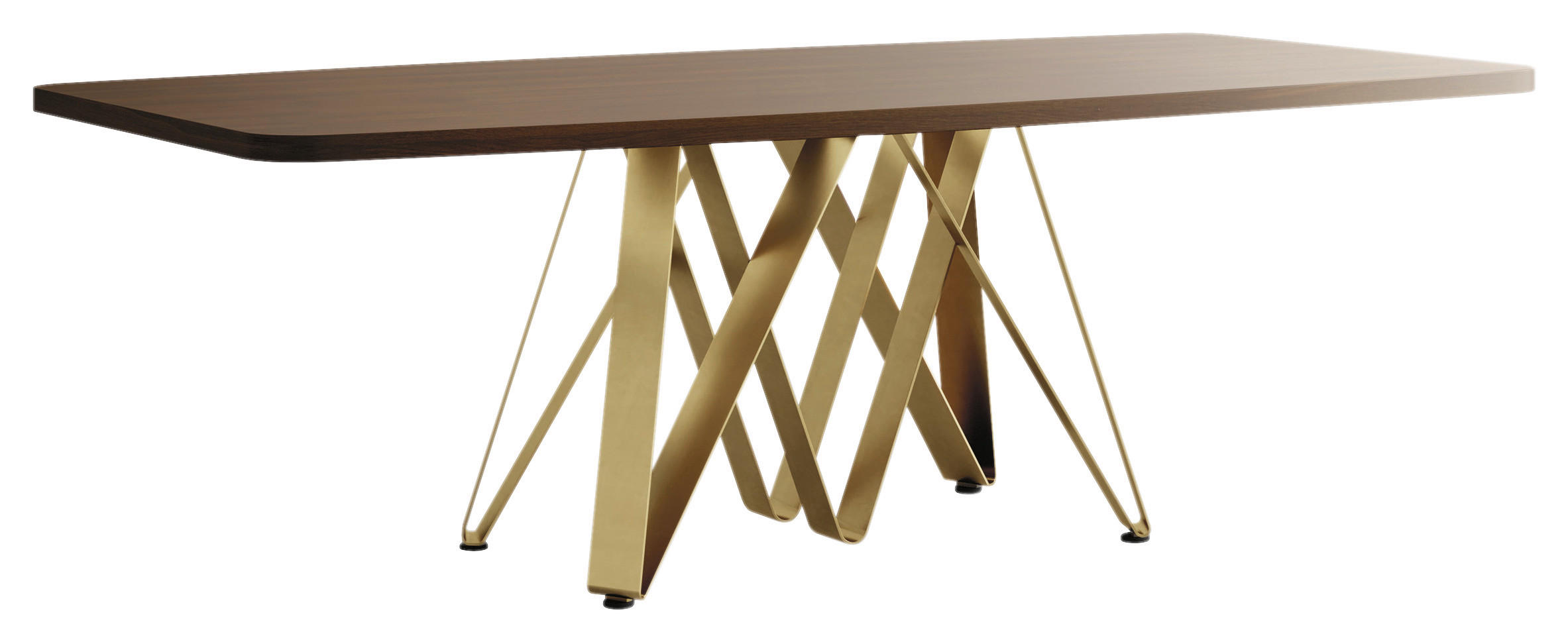 ÉTKEZŐASZTAL - aranyszínű, Modern, faalapú anyag/fém (240/75/120cm) - Novel