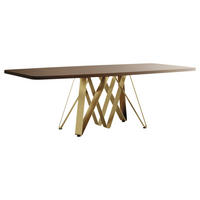 ÉTKEZŐASZTAL - aranyszínű, Modern, faalapú anyag/fém (240/75/120cm) - Novel