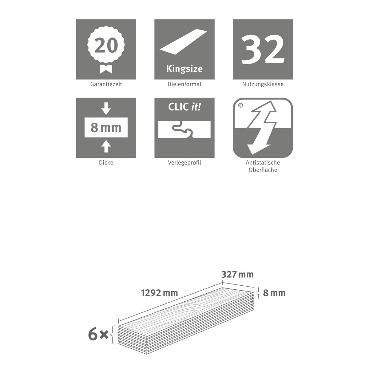 LAMINATBODEN Skanderborg Eiche EGGER Nature Sense  per  m² - Eichefarben/Braun, KONVENTIONELL, Holzwerkstoff (129.2/32.7/0.8cm) - Egger Holzwerkstoffe