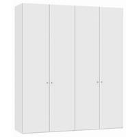 DREHTÜRENSCHRANK  in Weiß, Weiß Hochglanz  - Weiß Hochglanz/Silberfarben, Design, Holzwerkstoff/Metall (203/236/59cm) - Jutzler