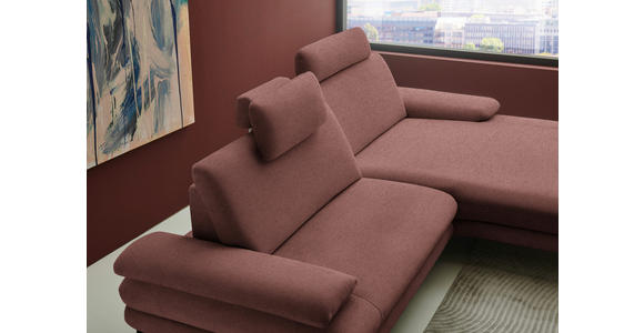 ECKSOFA  in Chenille, Flachgewebe Weinrot  284/180 cm  - Weinrot/Schwarz, Design, Textil/Metall (284/180cm) - Dieter Knoll