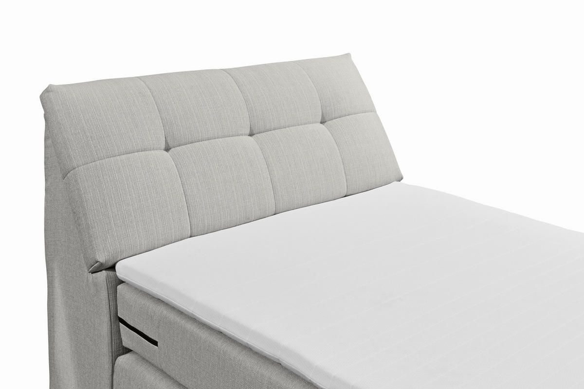 BOXSPRINGBETT 120/200 cm,  in Silberfarben, Matratze, Bettkasten, Topper, motorische Verstellbarkeit, H2 = mittel  - Silberfarben, Design, Kunststoff/Textil (120/200cm) - Esposa