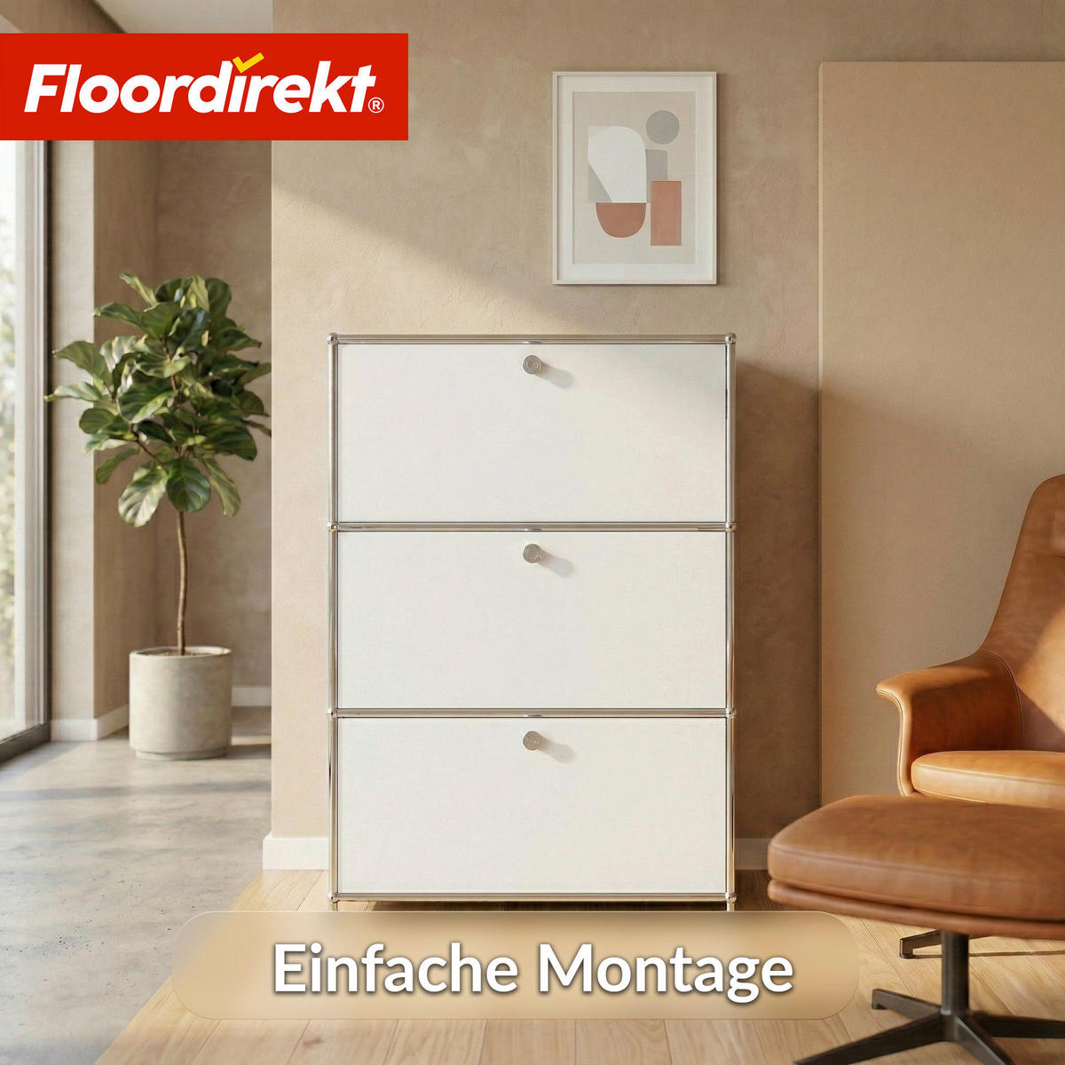 STANDREGAL Weiß  - Weiß, Basics, Metall (75/120/40cm) - Floordirekt
