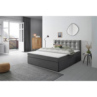 BOXBETT 200/200 cm,  in Graphitfarben,  - Graphitfarben, MODERN, Holz/Textil (200/200cm) - MID.YOU