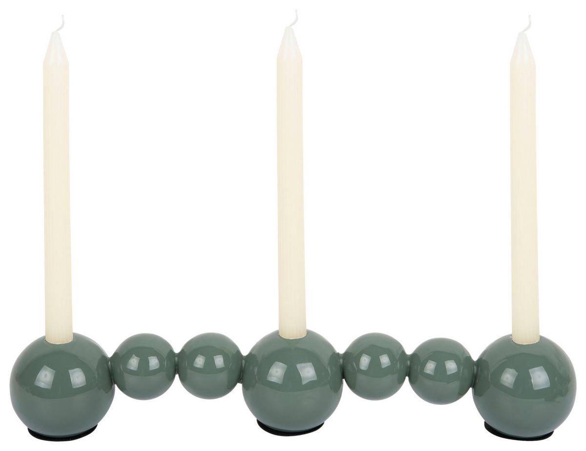KERZENHALTER - Grün, Basics, Metall (41/7/7cm) - Present Time