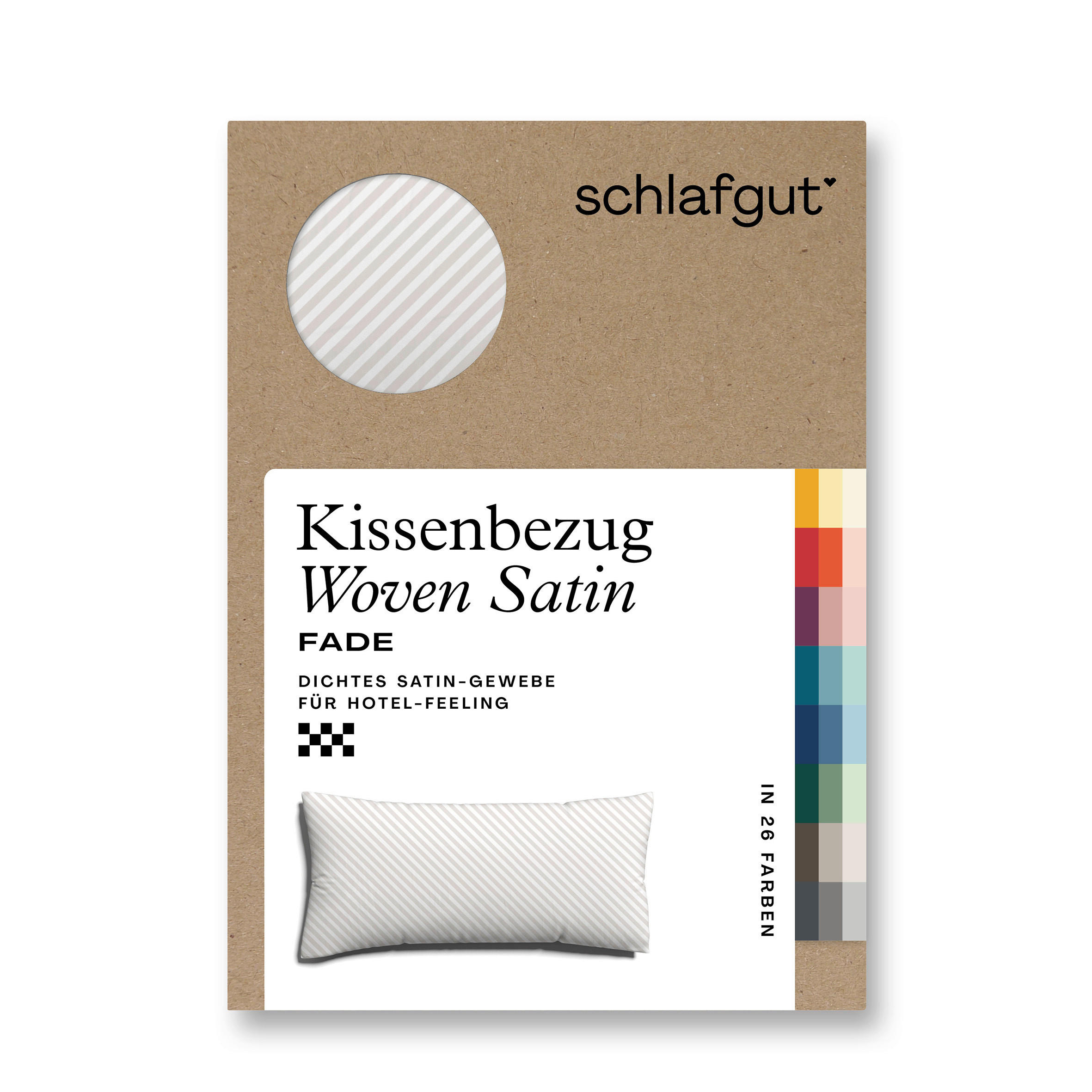 KOPFKISSENBEZUG - Taupe/Weiß, Basics, Textil (40/80cm) - Schlafgut