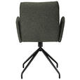 ARMLEHNSTUHL  , Stoffauswahl, Typenauswahl, Sitzfläche 360° drehbar  , Mikrofaser  ,  - Schwarz/Grün, Design, Textil/Metall (60/91/60cm) - Moderano