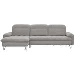 ECKSOFA in Flachgewebe Ecru  - Ecru/Schwarz, LIFESTYLE, Textil/Metall (180/310cm) - Valnatura