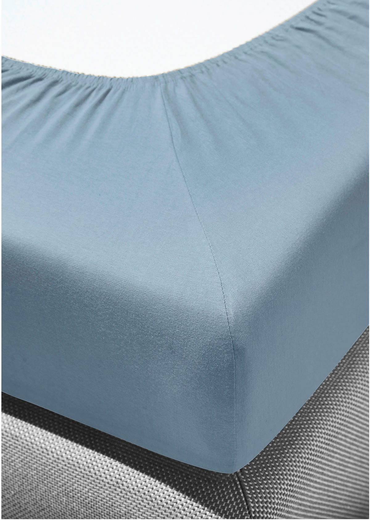 SPANNBETTTUCH Biber  - Blaugrau, KONVENTIONELL, Textil (150/200cm) - Bierbaum