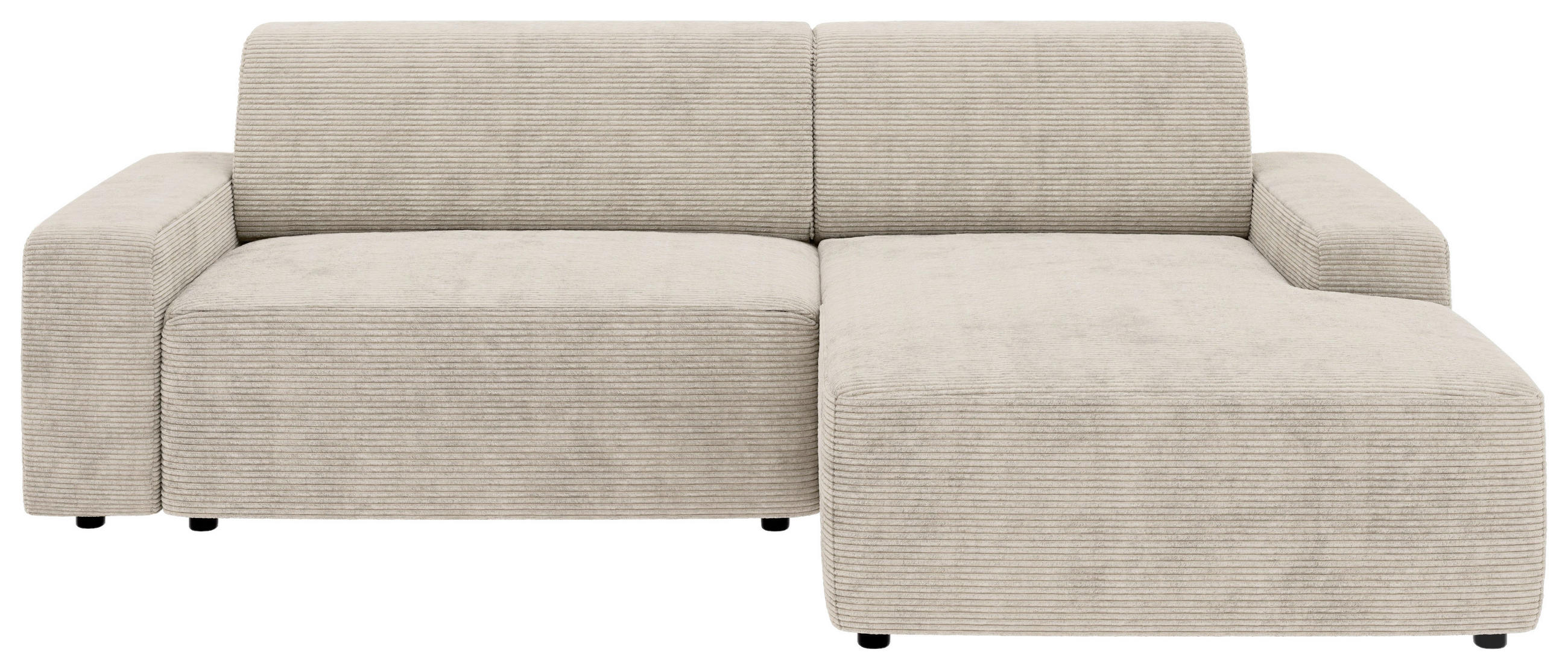 ECKSOFA in Cord Creme  246/162 cm  - Creme/Schwarz, MODERN, Kunststoff/Textil (246/162cm) - Trendmanufaktur