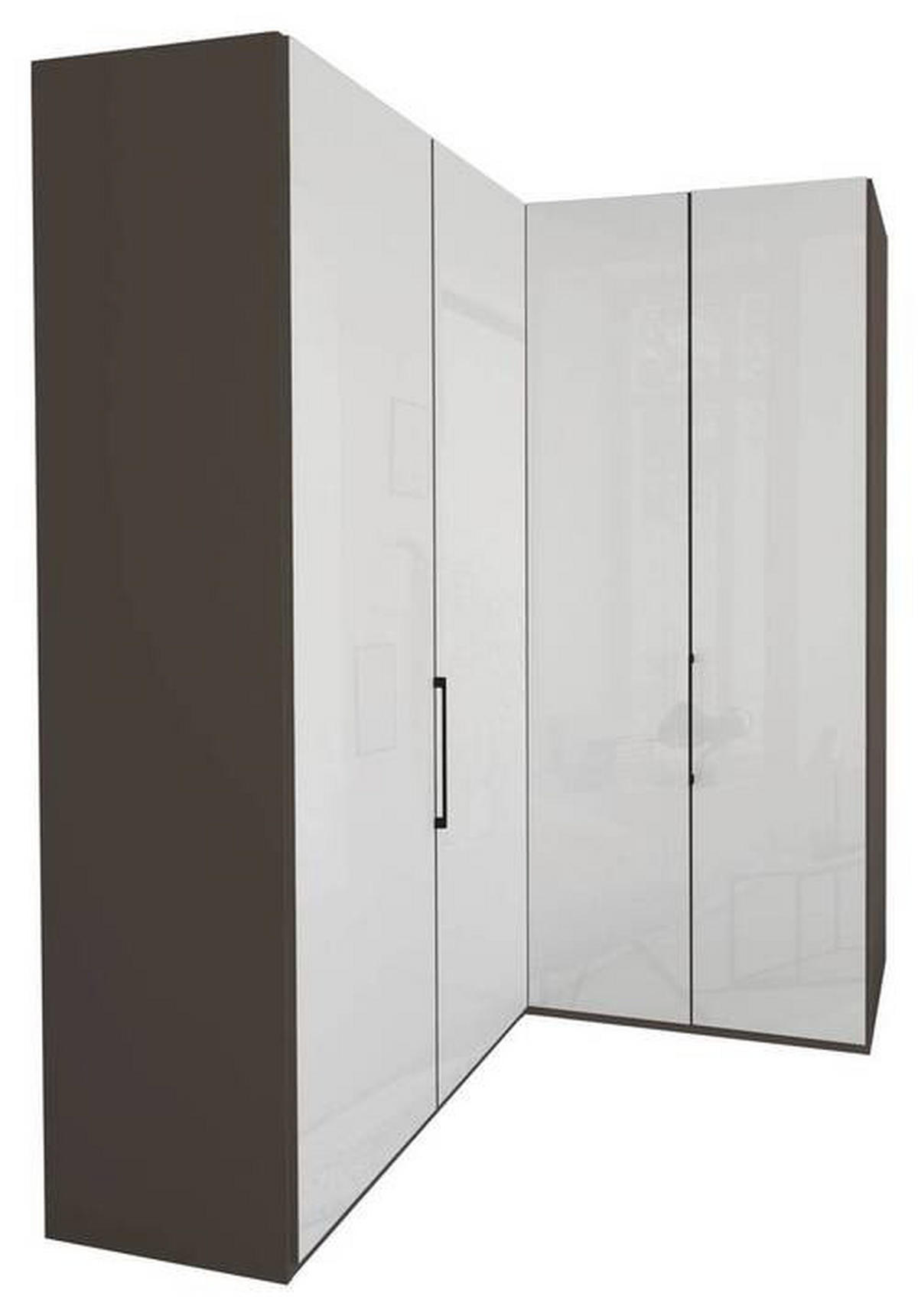 ECKKLEIDERSCHRANK 157/236/157 cm  - Schieferfarben/Graubraun, KONVENTIONELL, Glas/Holzwerkstoff (157/236/157cm) - Dieter Knoll
