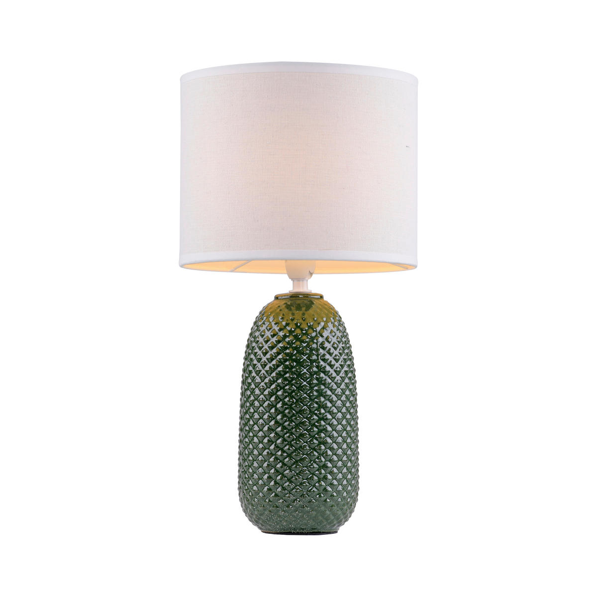 TISCHLEUCHTE PINE 20/20/38 cm  - Weiß/Grün, Design, Glas/Kunststoff (20/20/38cm)