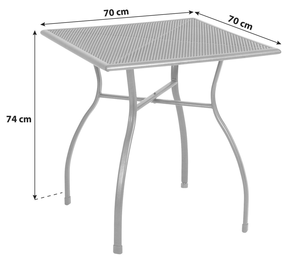 GARTENTISCH Metall Grau quadratisch  - Grau, Basics, Metall (70/70/74cm) - Gardenson