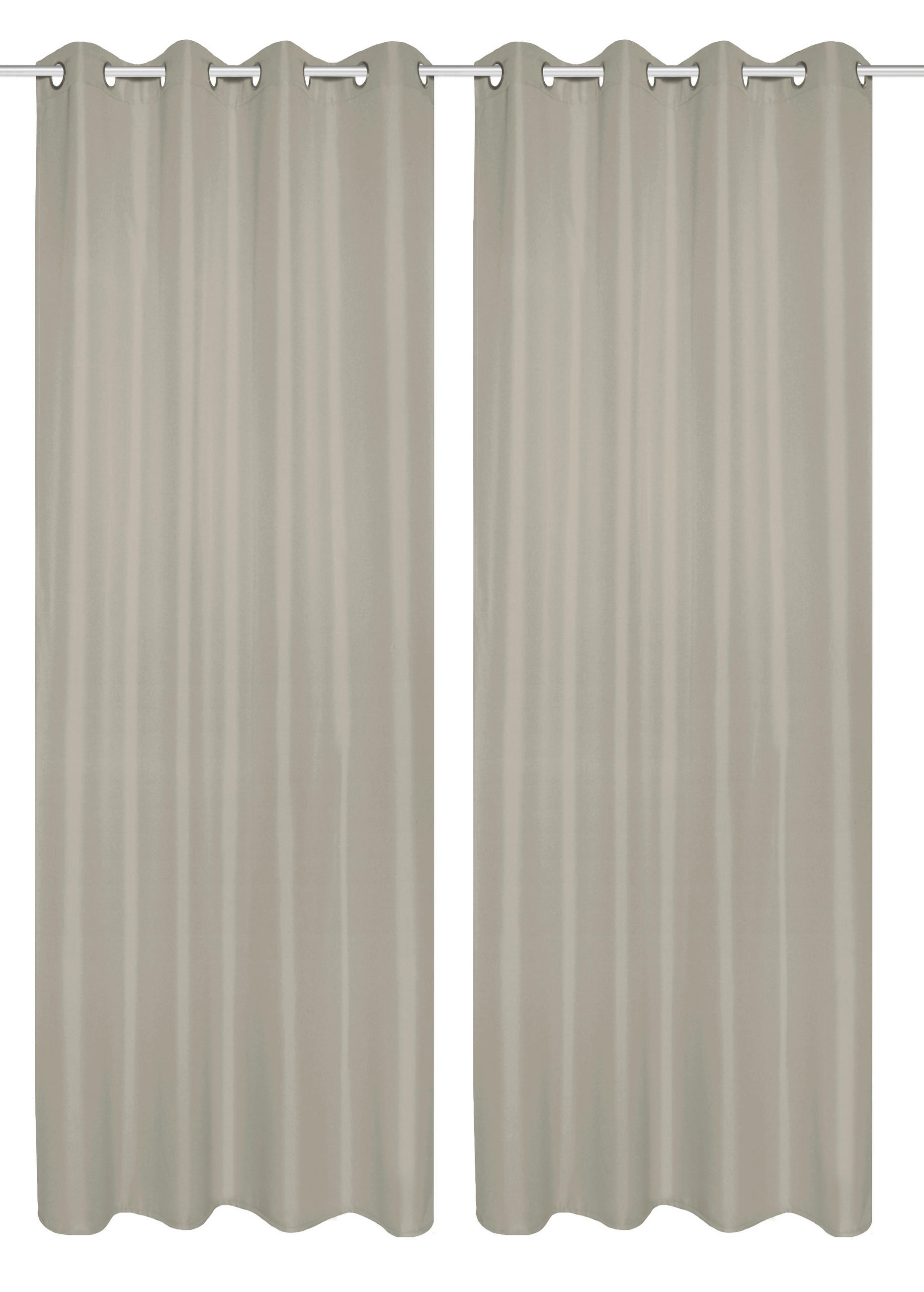ÖSENSCHAL 2ER SET blickdicht  - Silberfarben, Basics, Textil (140/235cm)