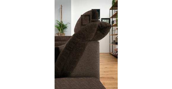 WOHNLANDSCHAFT  in Mikrofaser Braun  - Chromfarben/Braun, Design, Kunststoff/Textil (211/350/204cm) - Xora