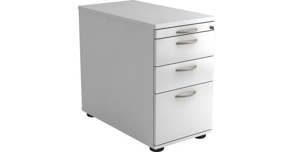 ANSTELLCONTAINER 42,8/72-76/80 cm - Alufarben/Weiß, KONVENTIONELL, Holzwerkstoff/Kunststoff (42,8/72-76/80cm) - Venda