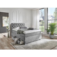 BOXSPRINGBETT 140/200 cm  in Grau  - Grau, MODERN, Kunststoff/Textil (140/200cm) - MID.YOU
