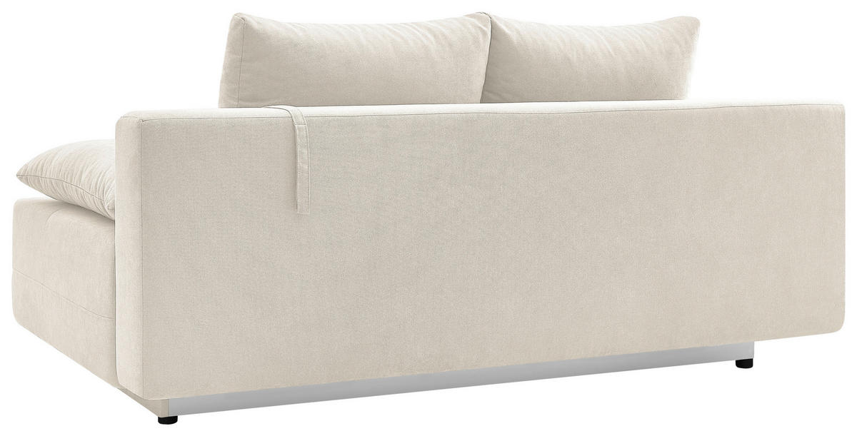 SCHLAFSOFA LUMOS Samt Creme  inkl. Rückenkissen, Armlehnenkissen, Schlaffunktion, Rücken echt, Stauraum  - Creme/Naturfarben, Design, Textil (206/96/96cm) - P & B