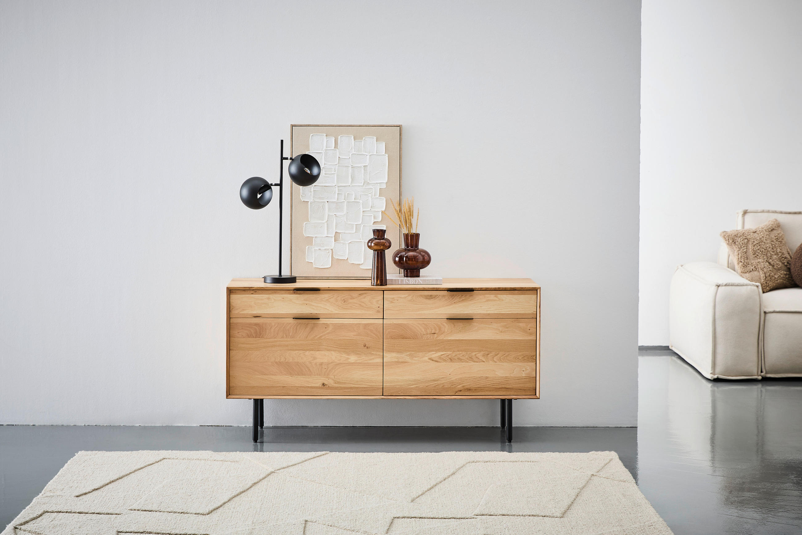 SIDEBOARD  in 140/70/40 cm  - Schwarz/Naturfarben, LIFESTYLE, Holz/Kunststoff (140/70/40cm) - Livetastic