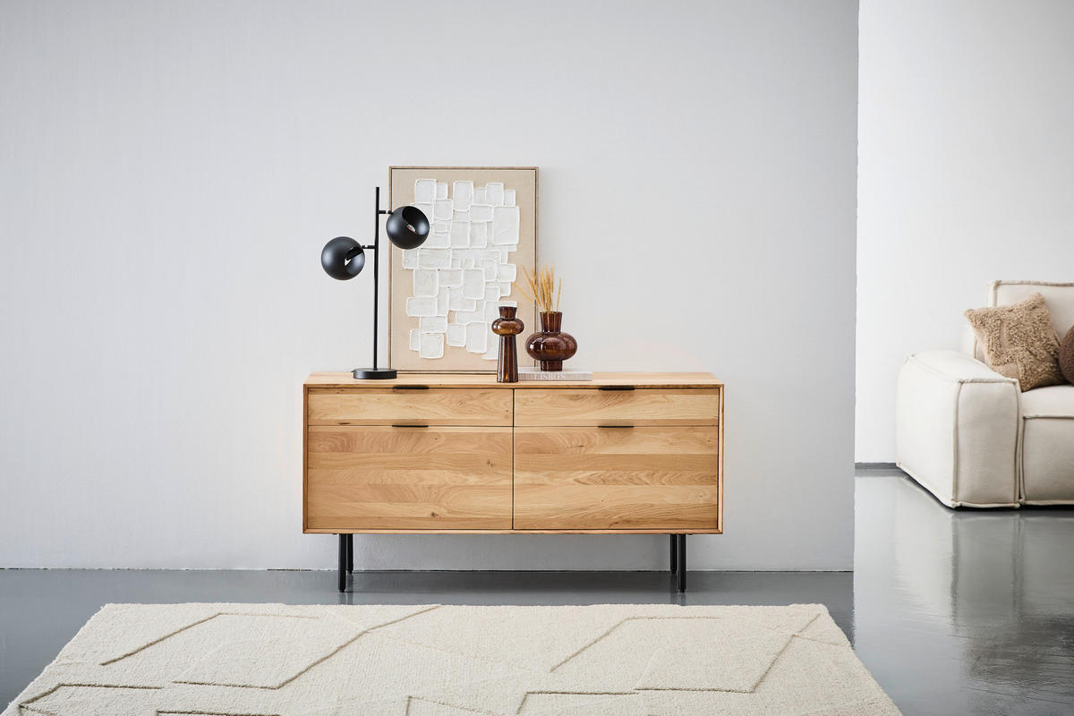 SIDEBOARD  in 140/70/40 cm  - Schwarz/Naturfarben, LIFESTYLE, Holz/Kunststoff (140/70/40cm) - Livetastic