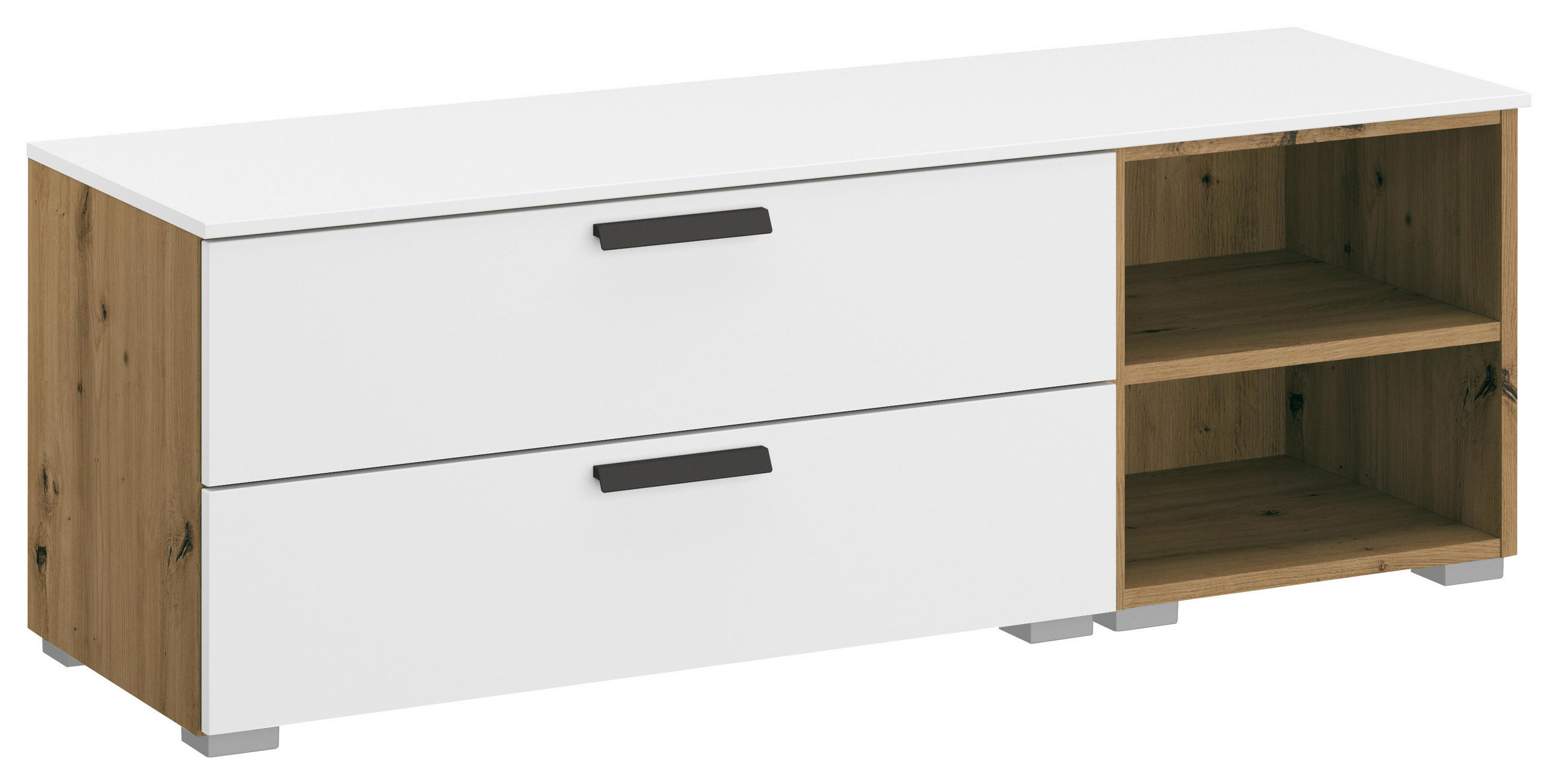 TV-ELEMENT - Graphitfarben/Alufarben, Design, Holzwerkstoff/Kunststoff (120/42/42cm) - Xora