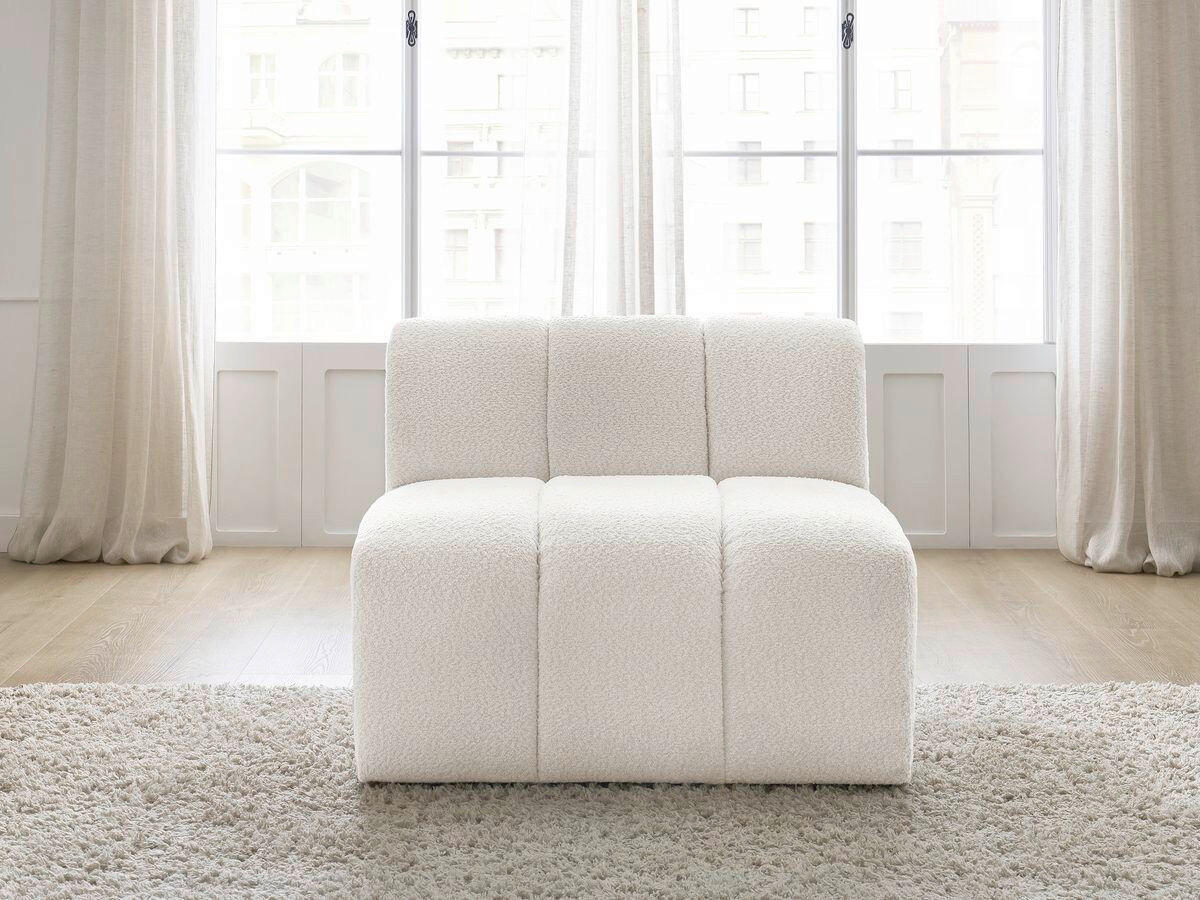 SOFAELEMENT ANNECY Bouclé Weiß  - Schwarz/Weiß, MODERN, Kunststoff/Textil (91/72/91cm)