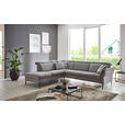 ECKSOFA Grau Struktur  - Schwarz/Grau, MODERN, Textil/Metall (235/275cm) - Cantus