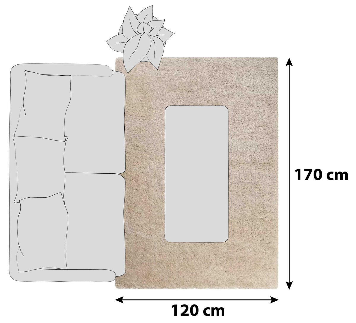 HOCHFLORTEPPICH 120/170 cm Toubkal Beige  - Beige, KONVENTIONELL, Textil (120/170cm) - Novel