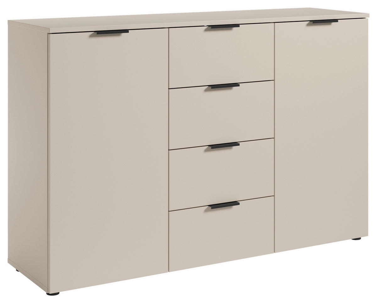 SIDEBOARD  in 135/90/40 cm  - Kaschmir/Schwarz, Basics, Holzwerkstoff/Kunststoff (135/90/40cm) - Carryhome