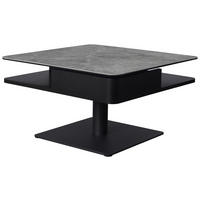 COUCHTISCH ESG 75/75/42-57 cm quadratisch Grau, Schwarz  - Schwarz/Grau, Basics, Glas/Keramik (75/75/42-57cm) - Dieter Knoll
