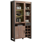 VITRINE in Kieferfarben, Dunkelgrau - Dunkelgrau/Schwarz, Trend, Glas/Holzwerkstoff (104,8/204,6/43cm) - Carryhome