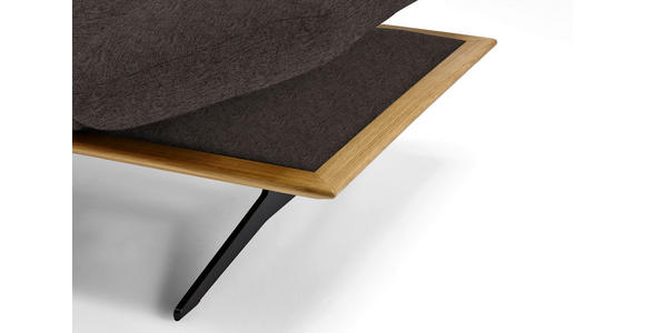 ECKSOFA in Flachgewebe Dunkelbraun  - Dunkelbraun/Schwarz, Design, Holz/Textil (159/314cm) - Dieter Knoll