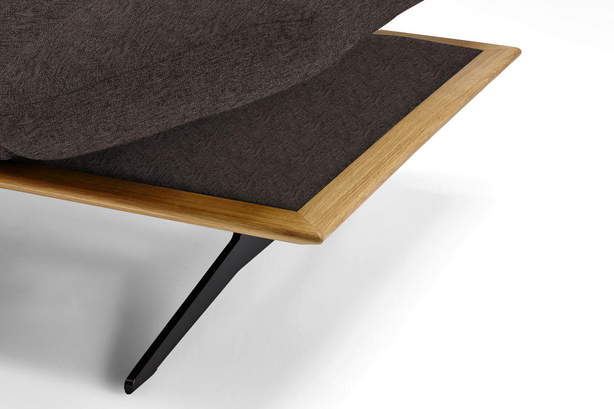 ECKSOFA in Flachgewebe Dunkelbraun  159/314 cm  - Dunkelbraun/Schwarz, Design, Holz/Textil (159/314cm) - Dieter Knoll