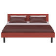 BETT 200/200 cm,  in Rot, Koralle  - Koralle/Rot, Design, Metall (200/200cm) - Xora