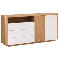 SIDEBOARD  in 162/82/40 cm  - Eichefarben/Weiß Hochglanz, KONVENTIONELL, Holzwerkstoff (162/82/40cm) - Xora