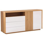 SIDEBOARD  in 162/82/40 cm  - Eichefarben/Weiß Hochglanz, KONVENTIONELL, Holzwerkstoff (162/82/40cm) - Xora