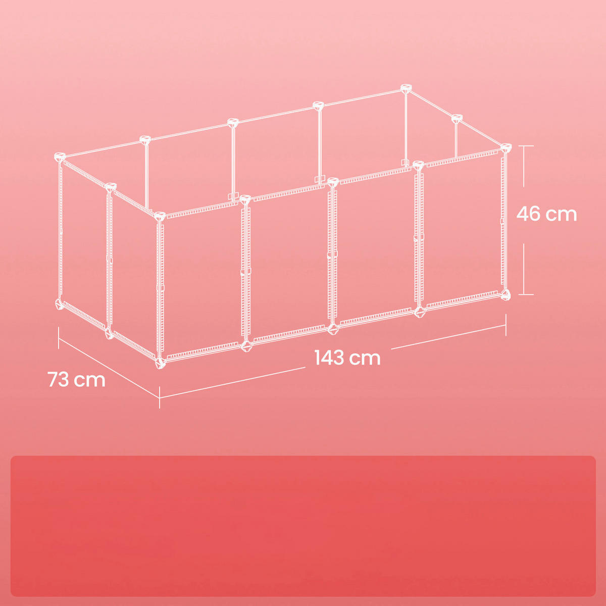 HEIMTIERGEHEGE - Transparent/Schwarz, Trend, Kunststoff/Textil (143/46/73cm) - Boxxx