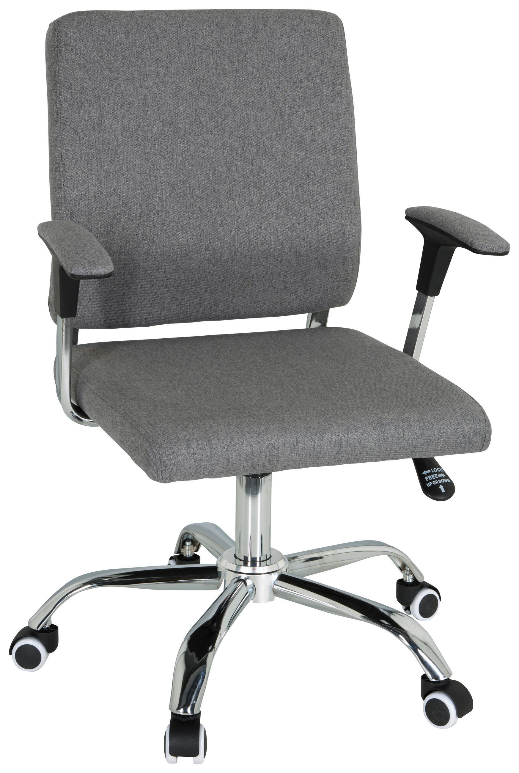 OTOČNÁ STOLIČKA, plochá tkanina, tmavosivá - chrómová/tmavosivá, Modern, kov/textil (63/96/63cm) - MID.YOU