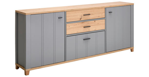 SIDEBOARD Grau, Eiche Artisan  - Graphitfarben/Eiche Artisan, KONVENTIONELL, Holzwerkstoff/Kunststoff (217/90/40cm) - Hom`in