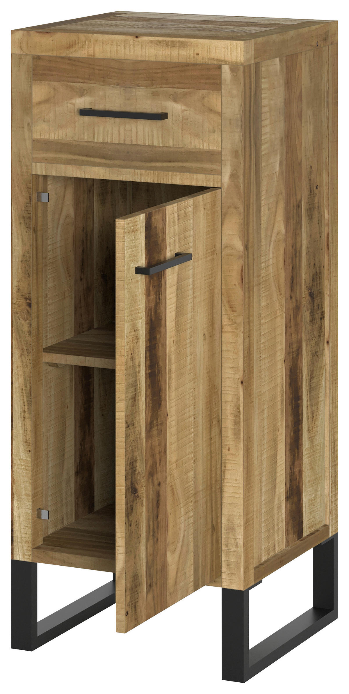 HIGHBOARD  in 43/104/39 cm  - Schwarz/Naturfarben, Natur, Holz/Metall (43/104/39cm) - Livetastic