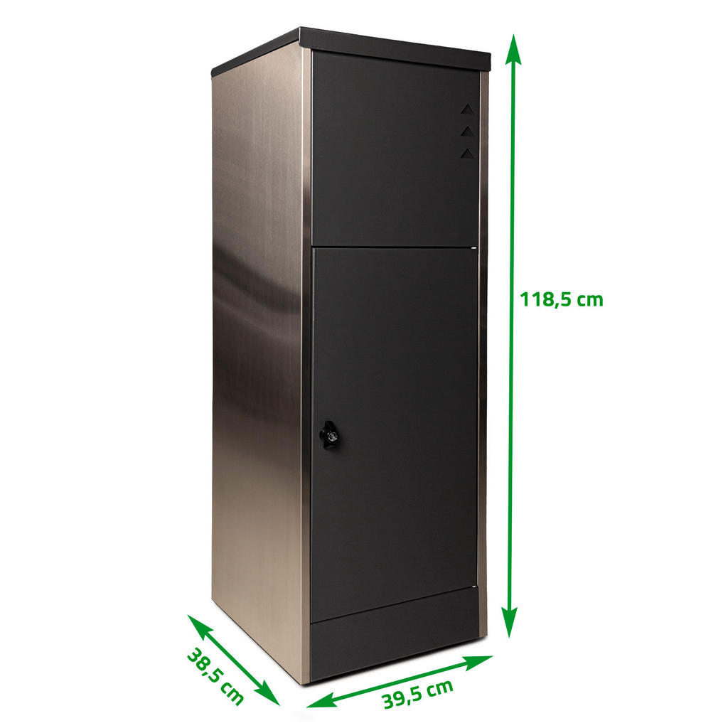 Thumbnail - Ambia Garden Paketbox, Schwarz, Metall, 39.5x118.5x38.5 cm, 2 Schlüssel, Einwurföffnung mit Klappe, Gartenzubehör, Paket...