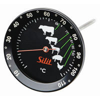 BRATENTHERMOMETER - Rot/Schwarz, Design, Glas/Metall (17/7/7cm) - Silit