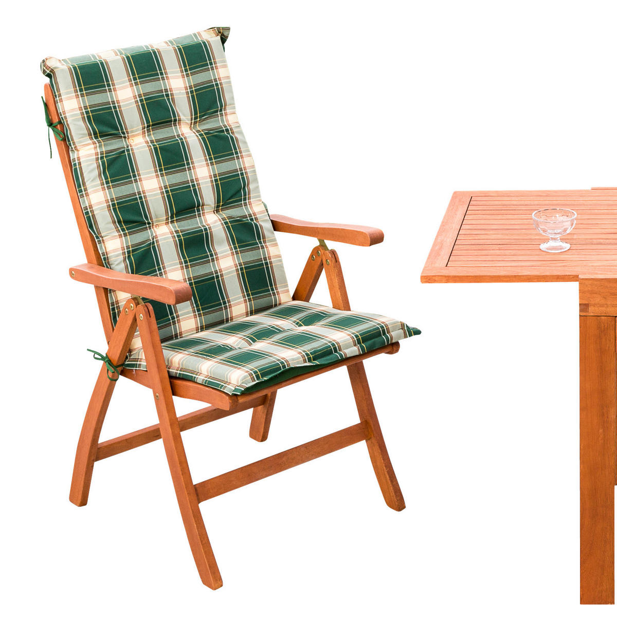 BALKONSET  5-teilig  - Braun/Grün, KONVENTIONELL, Holz/Textil - Gardenson